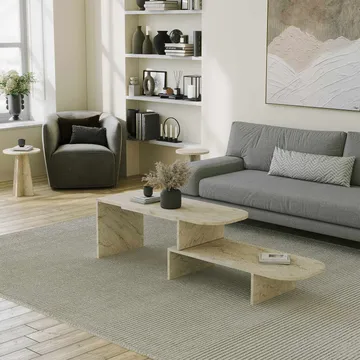 Deliones sofabord 100 cm - Travertin - Møbler - Bord - Sofabord & salongbord