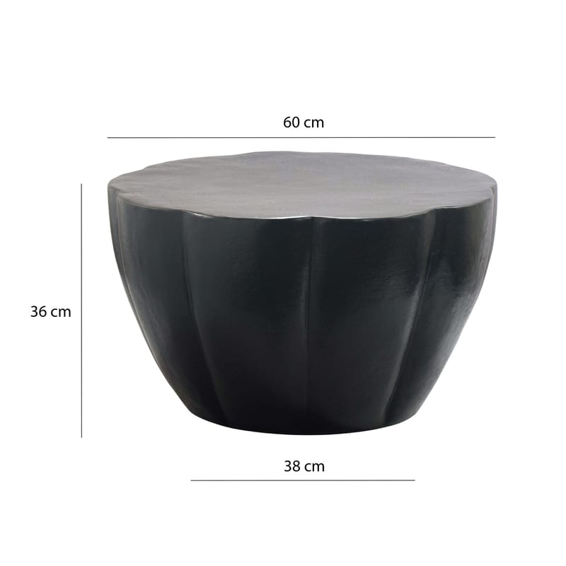 Denora rundt sofabord i aluminium med blomsterformet bordplate - svart - Møbler - Bord - Sofabord & salongbord