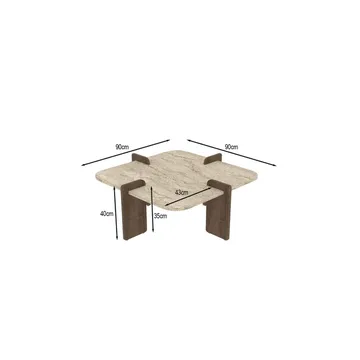 Denros Sofabord 90 cm - Brun/Mørkebrun - Møbler - Bord - Sofabord & salongbord