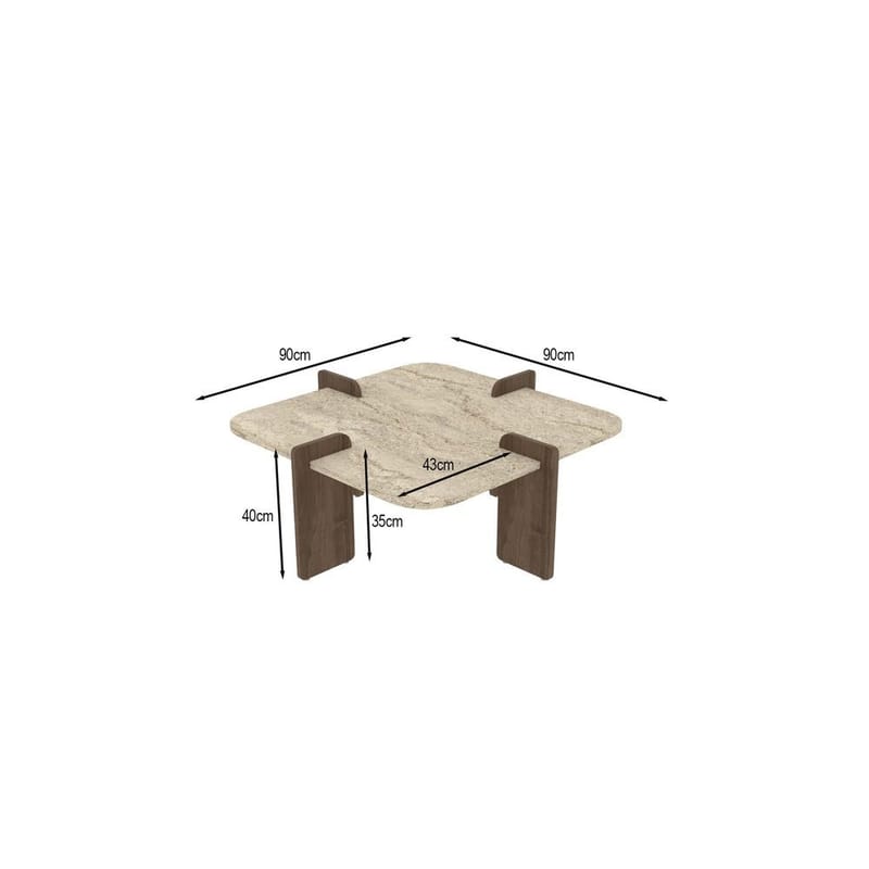 Denros Sofabord 90 cm - Brun/Mørkebrun - Møbler - Bord - Sofabord & salongbord