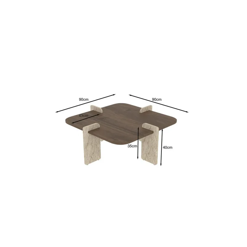 Denros Sofabord 90 cm - Brun/Mørkebrun - Møbler - Bord - Sofabord & salongbord