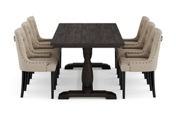 Dijon Matgruppe 200 cm med 6 Viktoria Spisestol - Brun - Møbler - Bord - Spisegruppe