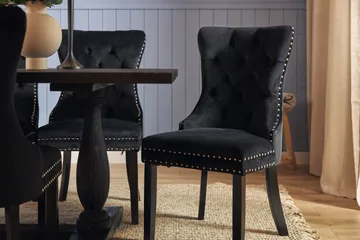 Dijon Spisegruppe 200 cm inkl. 6 Bergviken Stoler i Fløyel - Brun / Svart / Fløyel - Møbler - Bord - Spisegruppe