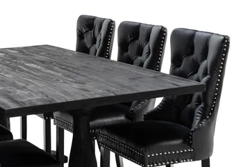 Dijon Spisegruppe 200 cm inkl. 6 Bergviken Stoler i Kunstskinn - Brun - Møbler - Bord - Spisegruppe