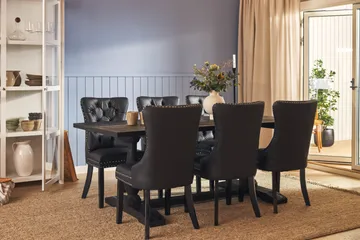 Dijon Spisegruppe 200 cm inkl. 6 Bergviken Stoler i Kunstskinn - Brun - Møbler - Bord - Spisegruppe