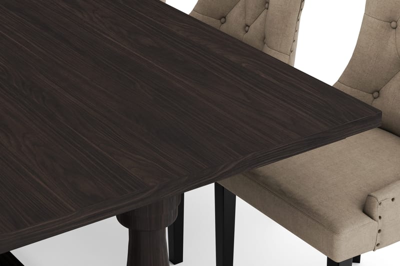 Dijon Spisegruppe 200 cm med 6 Viktoria Spisestoler - Brun - Møbler - Bord - Spisegruppe