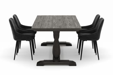 Dijon Spisegruppe 200x100cm med 4 Alsarp Spisestoler - Brun - Møbler - Bord - Spisegruppe