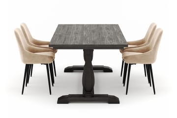Dijon Spisegruppe 200x100cm med 4 Alsarp Spisestoler - Brun - Møbler - Bord - Spisegruppe