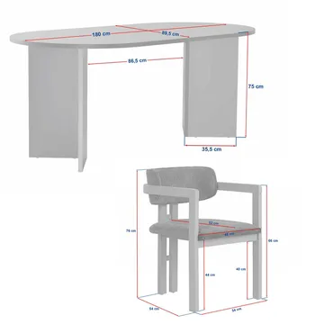 Dining Table & Chairs Set Nordure Vit - Møbler - Bord - Spisegruppe