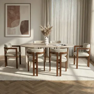 Dining Table & Chairs Set Nordure Vit - Møbler - Bord - Spisegruppe