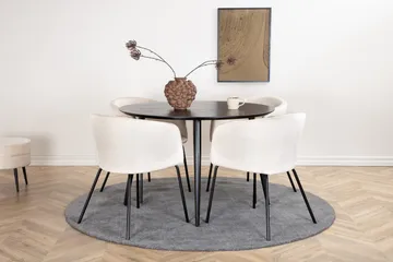 Dipp Matgruppe 115 cm Rund med 4 Berit stoler - Beige - Møbler - Bord - Spisegruppe