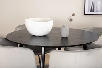 Dipp Matgruppe 115 cm Rund med 4 Berit stoler - Sort - Møbler - Bord - Spisegruppe