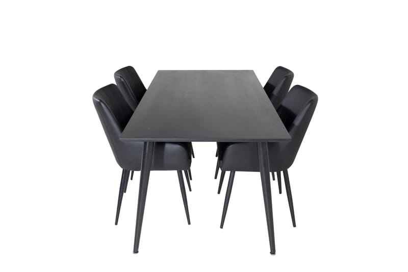 Dipp Matgruppe 180 cm Rektangulær med 4 Comfort stoler, Sort