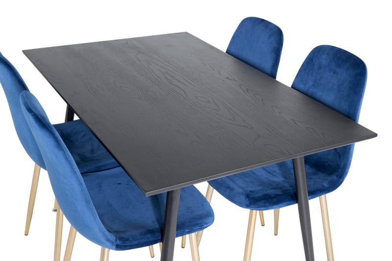 Dipp spisebord 120 cm med 4 Polar kjøkkenstoler i fløyel - Møbler - Bord - Spisegruppe