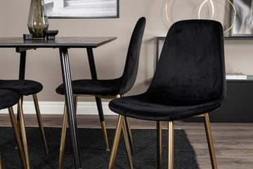 Dipp spisebord 120 cm med 4 Polar kjøkkenstoler i fløyel - Møbler - Bord - Spisegruppe