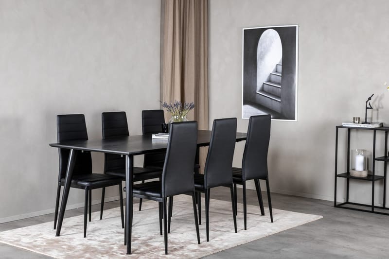 Dipp spisebord 180 cm med 6 Slim spisestoler