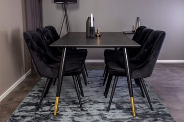 Dipp spisebord 180 cm med 6 Velvet Deluxe fløyelsstoler - Møbler - Bord - Spisegruppe