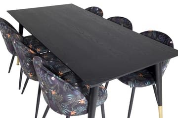 Dipp spisebord 180 cm med 6 Velvet spisestoler - Møbler - Bord - Spisegruppe
