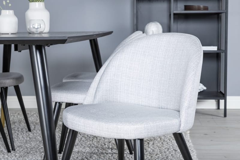 Dipp spisebord 180 cm med 6 Velvet spisestoler