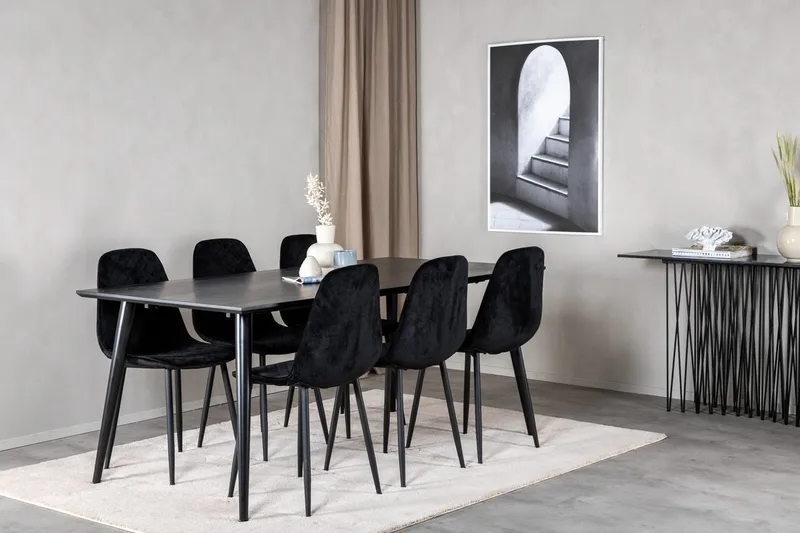 Dipp spisebord 180 cm med 6 Polar spisestoler