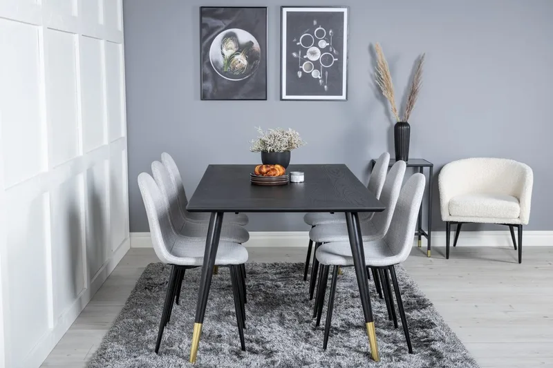 Dipp spisebord 180 cm med 6 Polar spisestoler