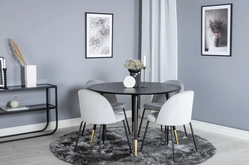 Dipp spisebord med 4 Polar spisestoler