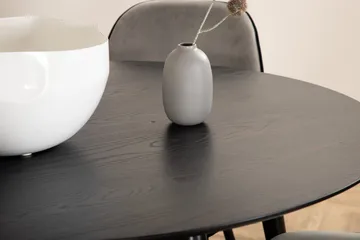 Dipp Spisegruppe 115 cm Rund med 4 Emsa Stoler - Sort - Møbler - Bord - Spisegruppe