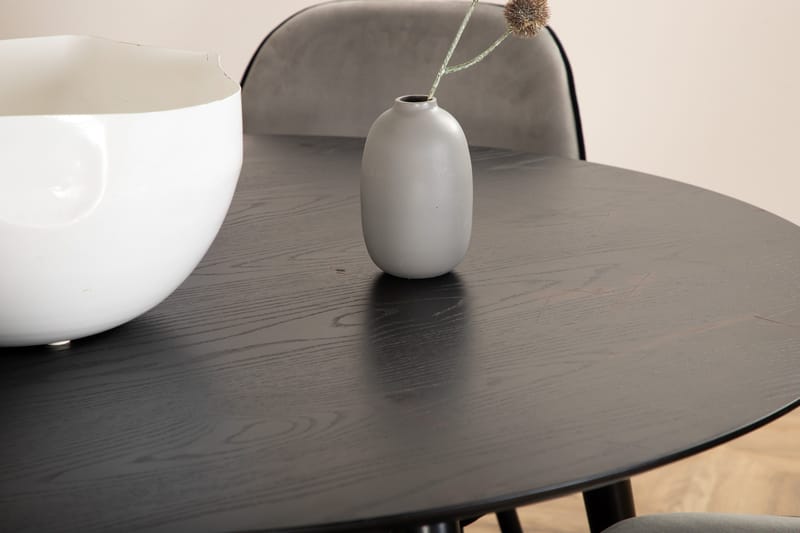 Dipp Spisegruppe 115 cm Rund med 4 Emsa Stoler - Sort - Møbler - Bord - Spisegruppe