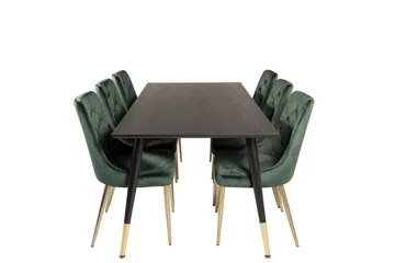 Dipp Spisegruppe 180 cm Rektangulær med 6 Velvet Stoler