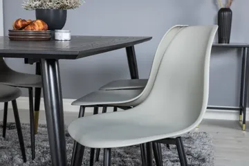 Dipp Spisegruppe 180 cm Rektangulær med 6 Polar Stoler - Sort/Guld - Møbler - Bord - Spisegruppe