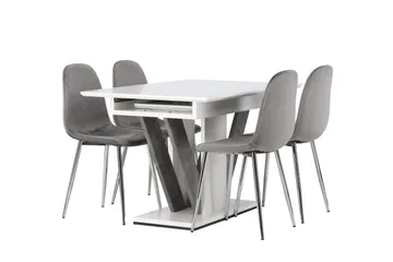 Disa Spisegruppe 120 cm Rektangulær med 4 Eva Stoler - Lys grå - Møbler - Bord - Spisegruppe