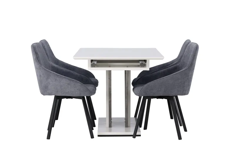 Disa Spisegruppe 120 cm Rektangulær med 4 Rosie Stoler - Sort - Møbler - Bord - Spisegruppe