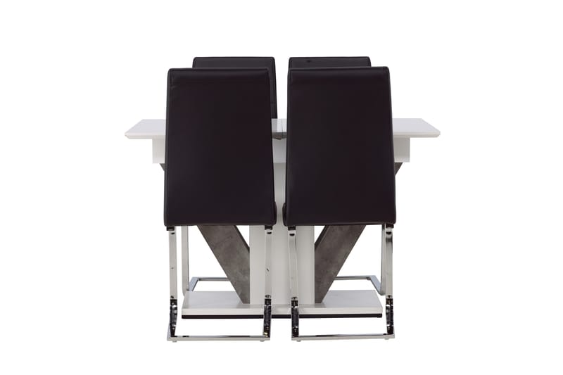 Disa Spisegruppe 120 cm Rektangulær med 4 Tempo Stoler, Sort