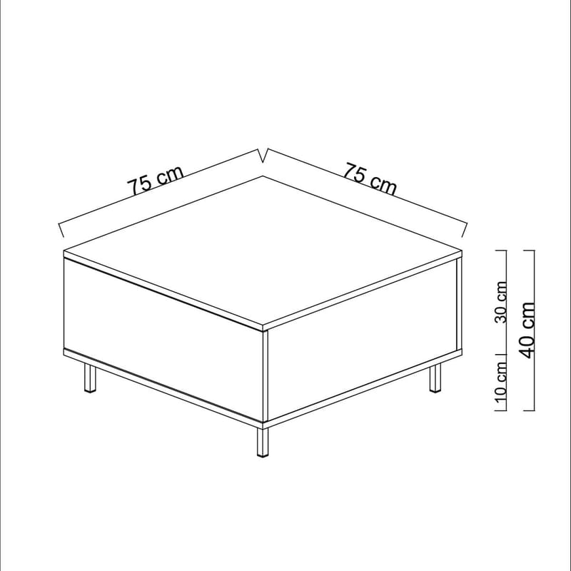Djarhint Sofabord 75 cm - Antrasitt - Møbler - Bord - Sofabord & salongbord