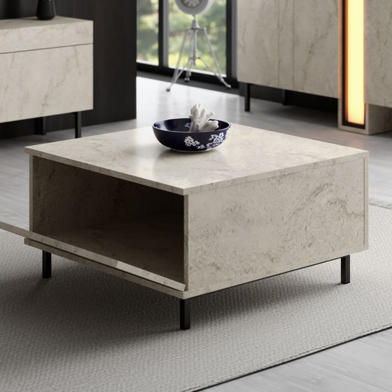 Djarhint Sofabord 75 cm - Travertin - Møbler - Bord - Sofabord & salongbord
