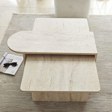 Djarhint Sofabordsett 82 cm - Bronse/travertin - Møbler - Bord - Marmorbord