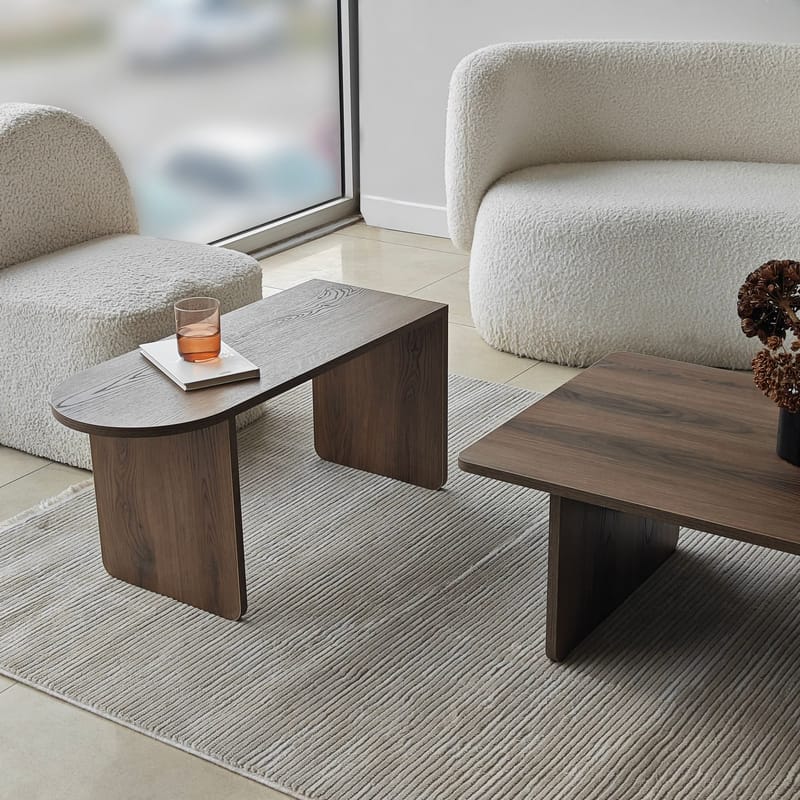 Djarhint Sofabordsett 82 cm - Bronse/valnøtt - Møbler - Bord - Sofabord & salongbord