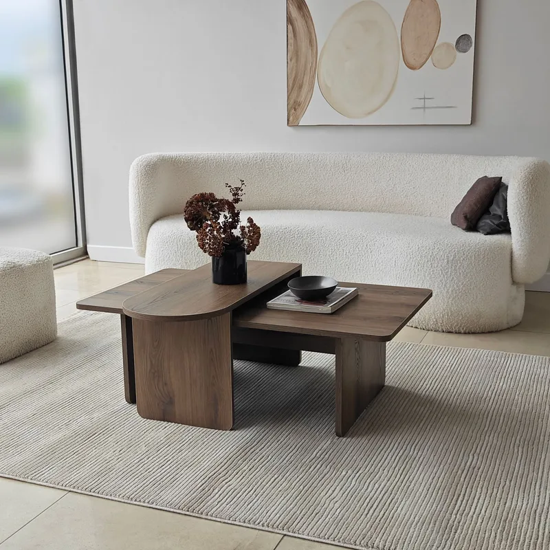 Djarhint Sofabordsett 82 cm - Bronse/valnøtt - Møbler - Bord - Sofabord & salongbord