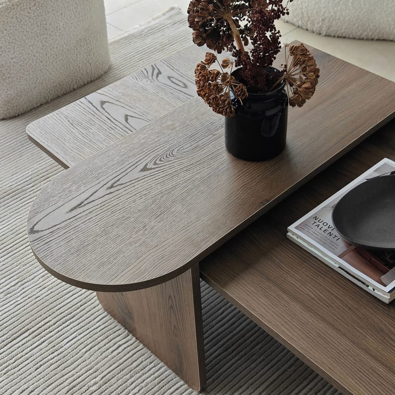 Djarhint Sofabordsett 82 cm - Bronse/valnøtt - Møbler - Bord - Sofabord & salongbord