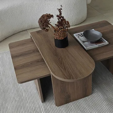 Djarhint Sofabordsett 82 cm - Bronse/valnøtt - Møbler - Bord - Sofabord & salongbord
