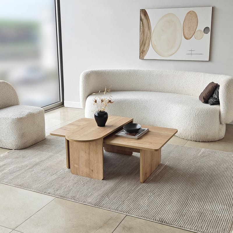 Djarhint Sofabordsett 82 cm - Bronze og Sapphire Oak - Møbler - Bord - Sofabord & salongbord