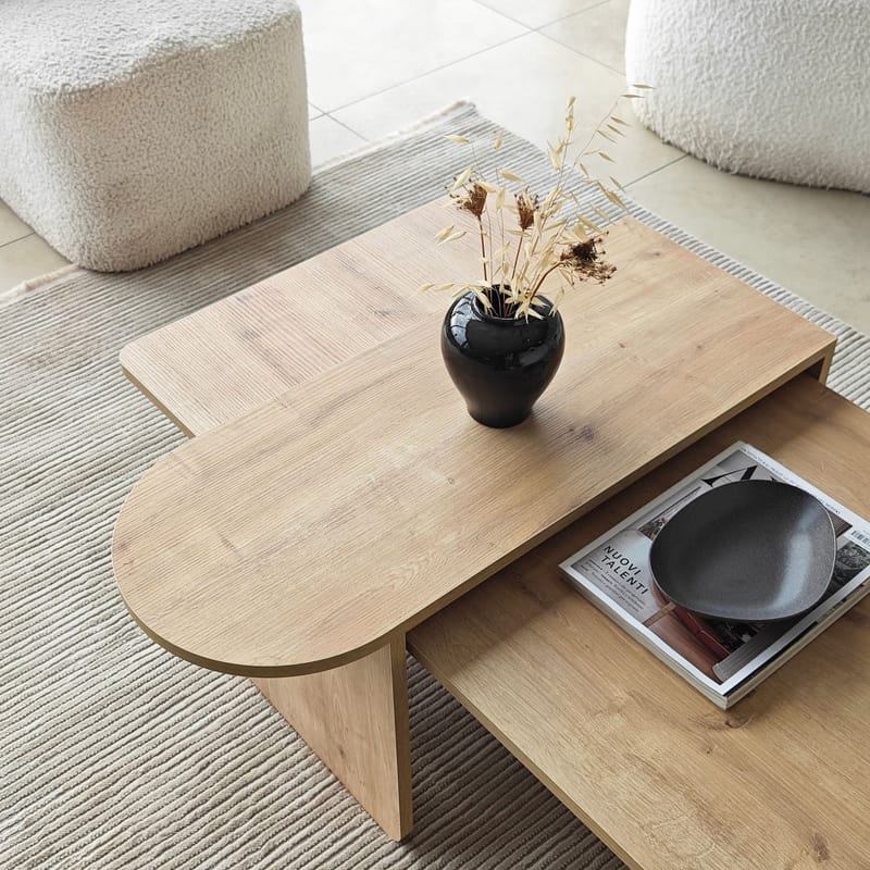 Djarhint Sofabordsett 82 cm - Bronze og Sapphire Oak - Møbler - Bord - Sofabord & salongbord