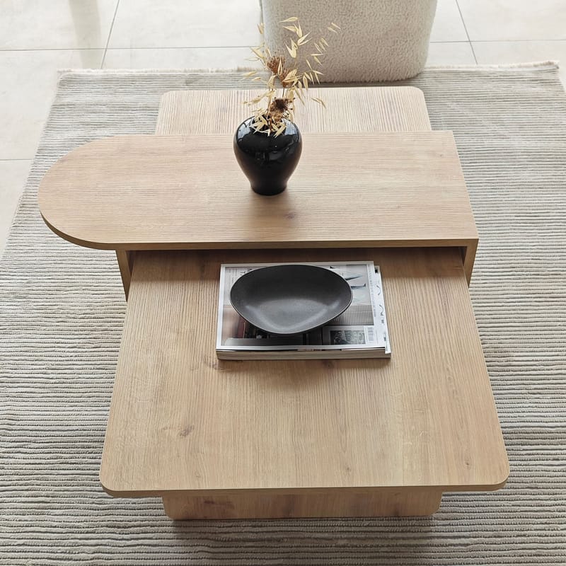 Djarhint Sofabordsett 82 cm - Bronze og Sapphire Oak - Møbler - Bord - Sofabord & salongbord