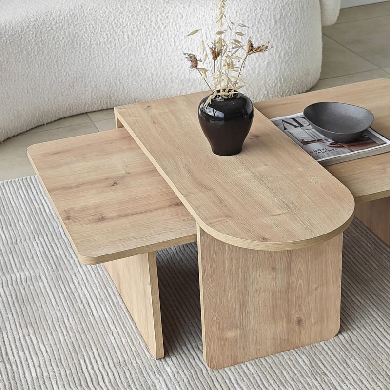 Djarhint Sofabordsett 82 cm - Bronze og Sapphire Oak - Møbler - Bord - Sofabord & salongbord