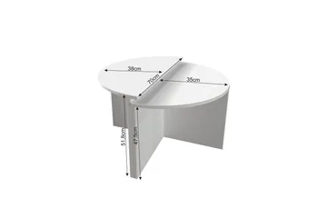 Dolcer Sofabord 70 cm - Hvit - Møbler - Bord - Sofabord & salongbord