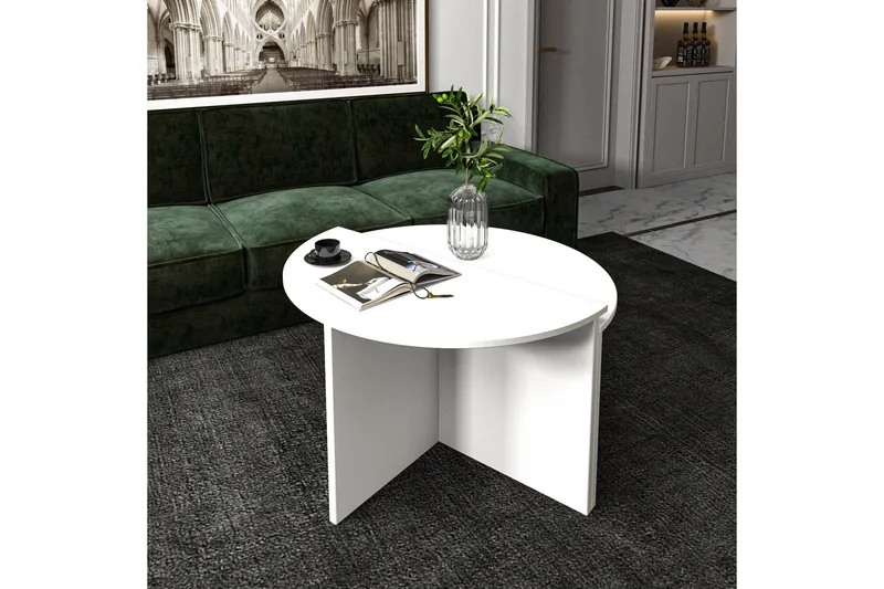 Dolcer Sofabord 70 cm - Hvit - Møbler - Bord - Sofabord & salongbord