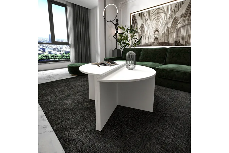 Dolcer Sofabord 70 cm - Hvit - Møbler - Bord - Sofabord & salongbord