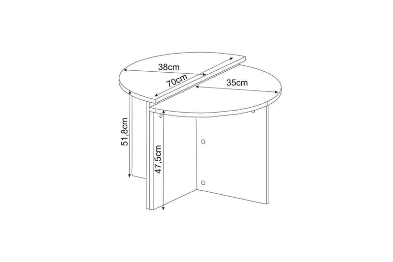 Dolcer Sofabord 70 cm - Ivory - Møbler - Bord - Sofabord & salongbord