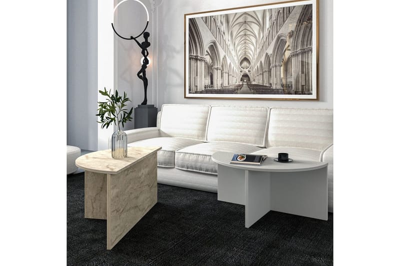 Dolcer Sofabord 70 cm - Natur/Grå - Møbler - Bord - Sofabord & salongbord