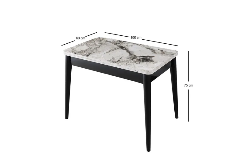 Dolcer Spisebord 100 cm Rektangulært - Hvit Marmor - Møbler - Bord - Spisebord & kjøkkenbord